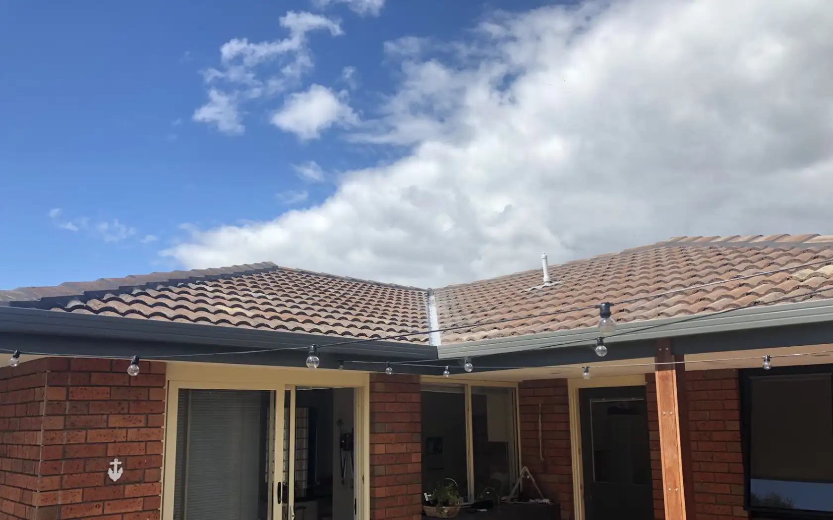 Tiled roof on a brick home on the Mornington Peninsula